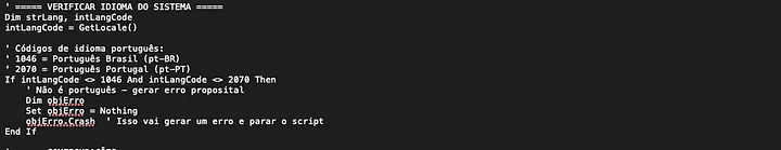 Language check gating execution