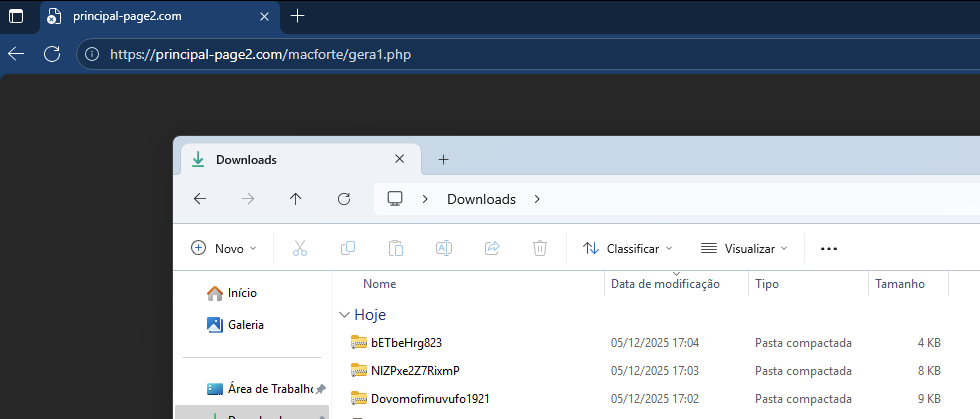 Malicious artifacts generated from the referenced URL