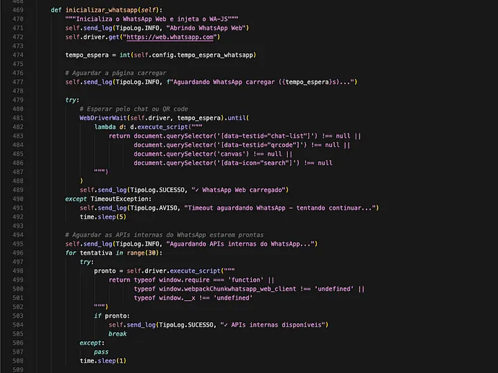 WA-JS injection into the live WhatsApp Web session