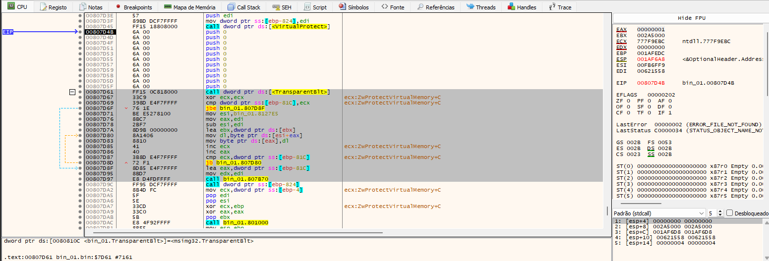 TransparentBlt IAT resolution (msimg32.dll)